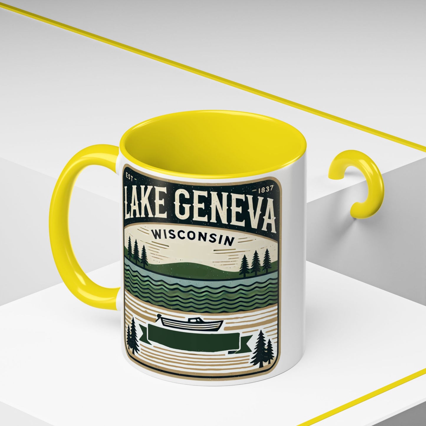 Vintage Lake Geneva Accent Coffee Mug