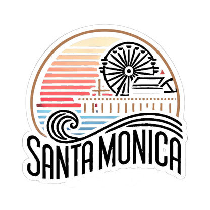 Vibrant Santa Monica Kiss-Cut Sticker