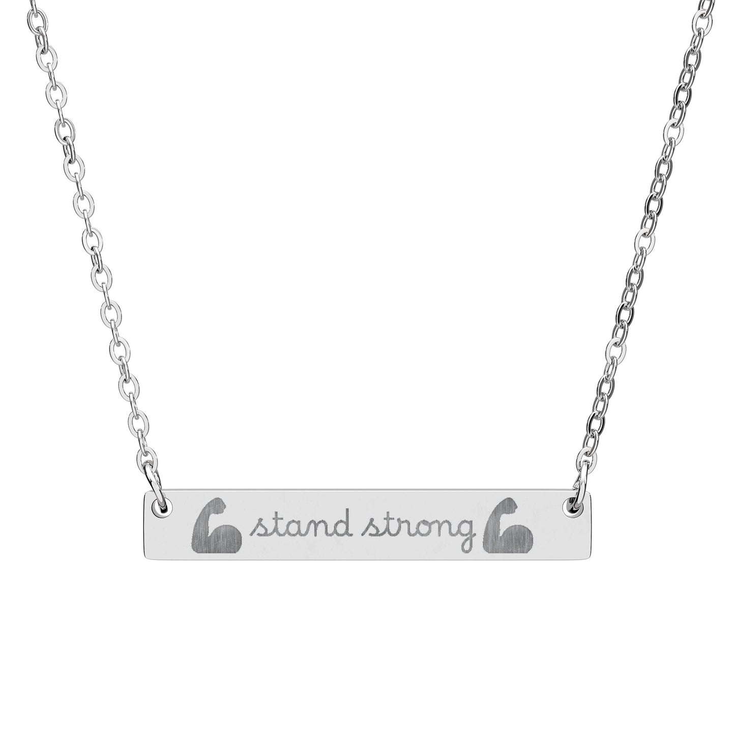 Stand Strong — Engraved Bar Necklace
