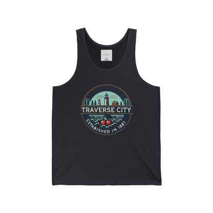 Vintage Traverse City Unisex Jersey Tank