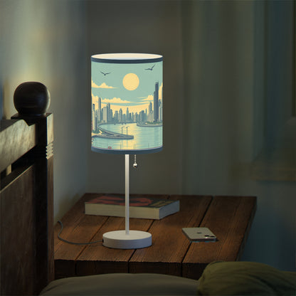 Retro Chicago Skyline Lamp on a Stand