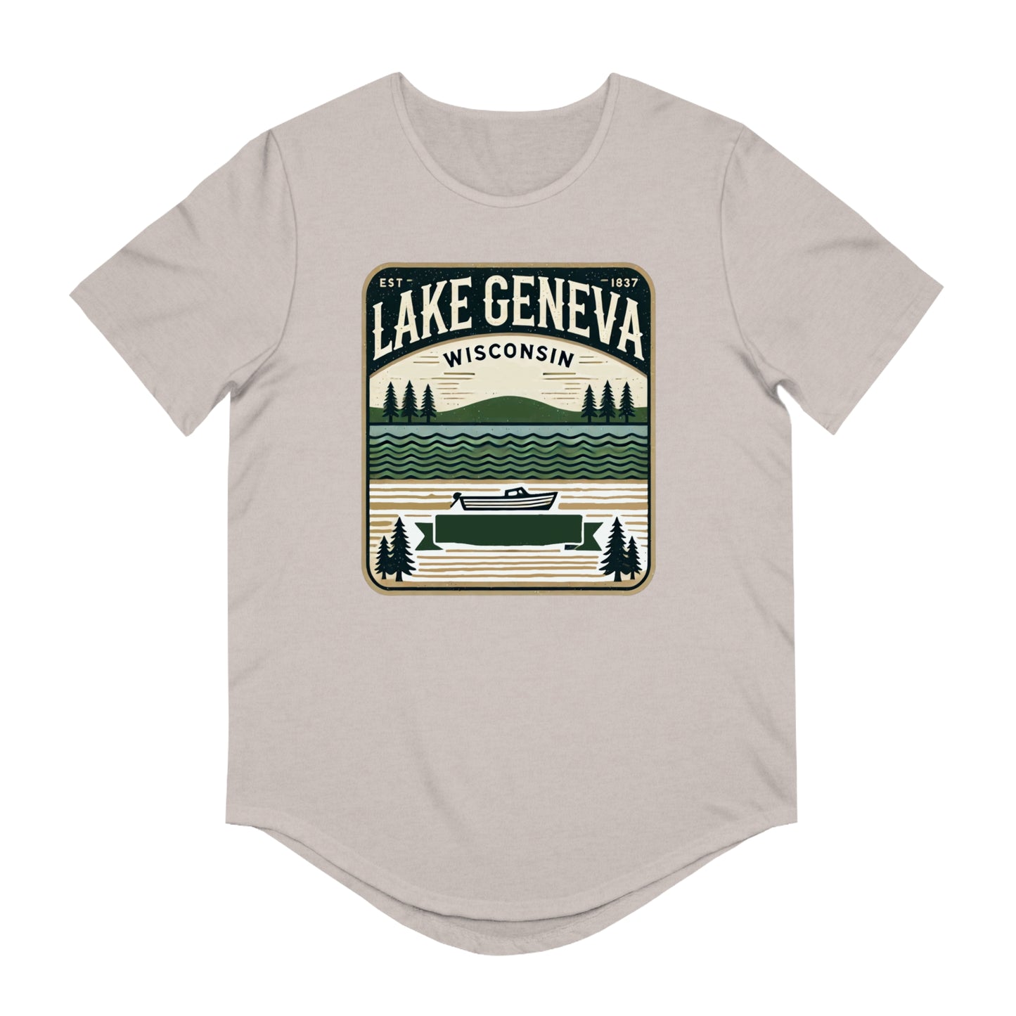 Vintage Lake Geneva Men's Jersey Curved Hem Tee