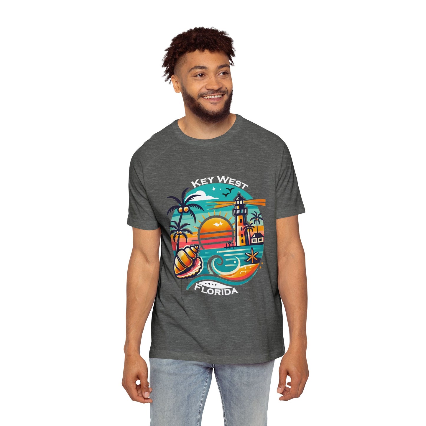 Vibrant Key West Men's Raglan T-Shirt