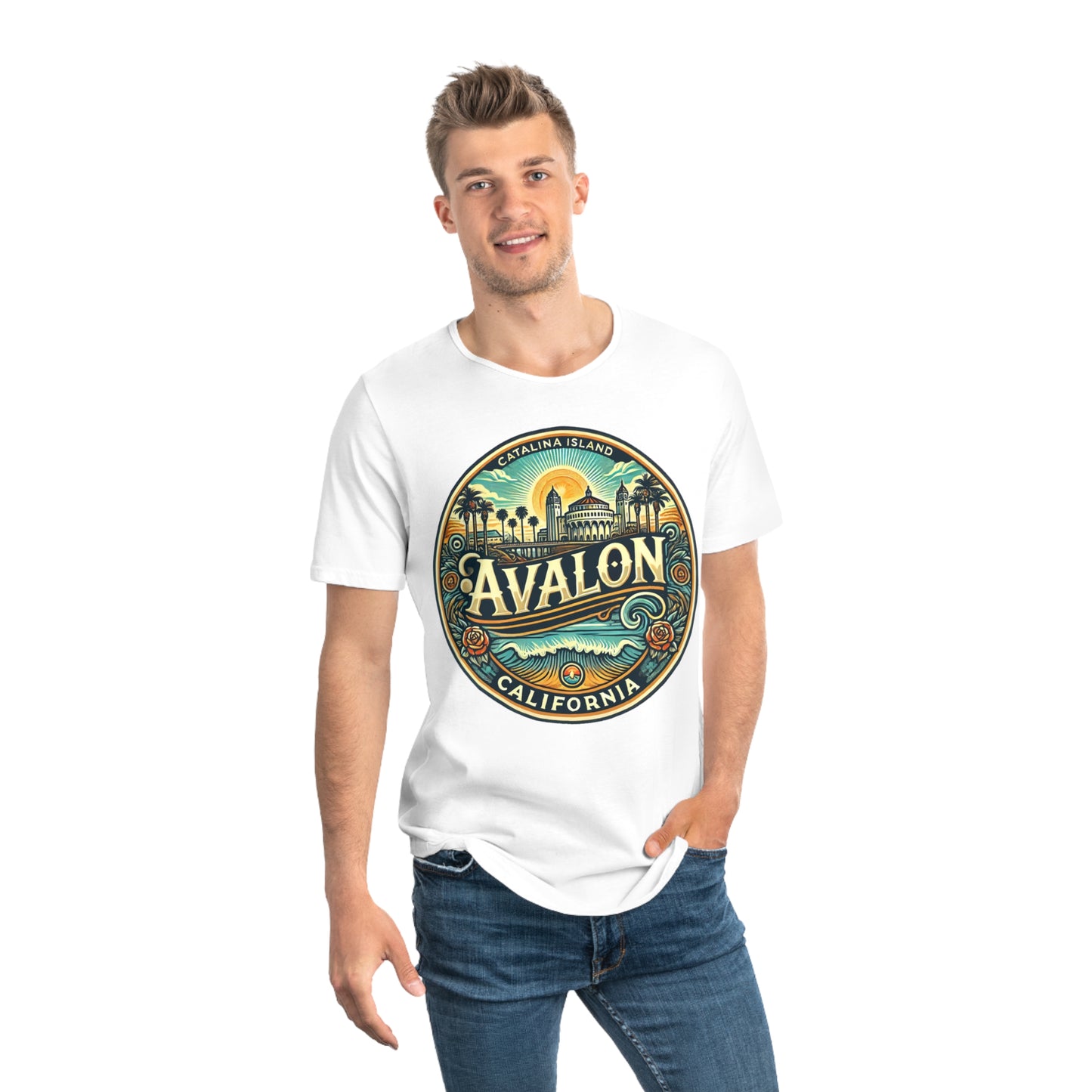 Elegant Avalon Men's Jersey Curved Hem Tee