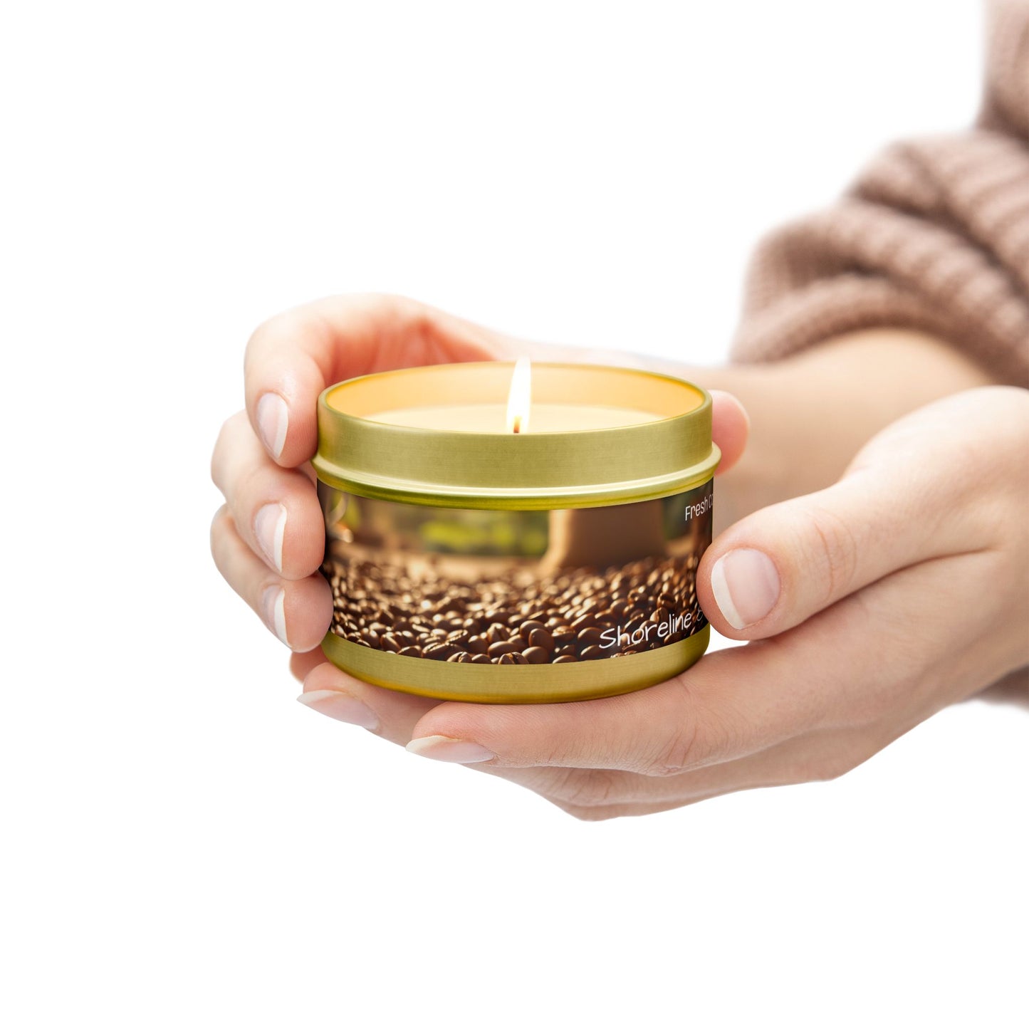 Fresh Coffee Scented Rustic Tin Candle