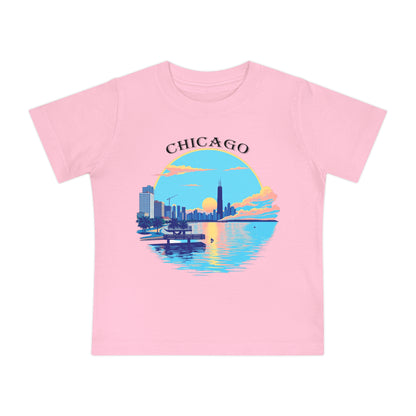 Retro Chicago Unisex Baby Short Sleeve T-Shirt