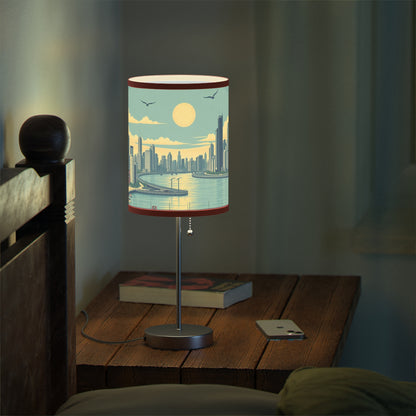Retro Chicago Skyline Lamp on a Stand