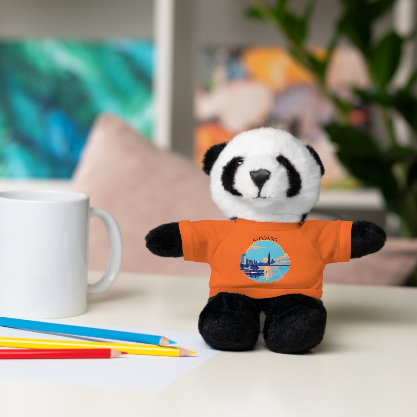 Retro Chicago Sunset Stuffed Animals with Tee
