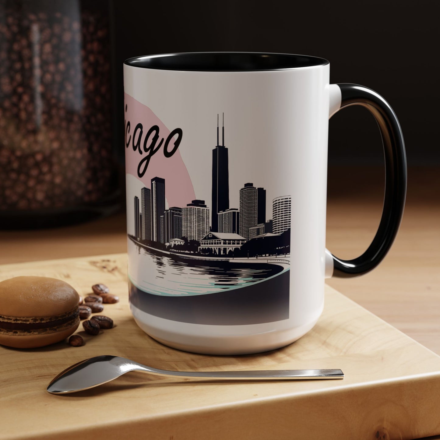 Elegant Chicago Skyline Accent Coffee Mug