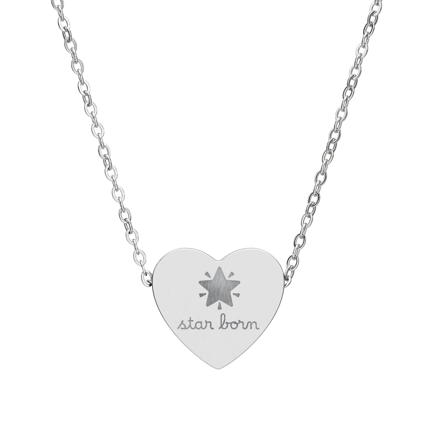 Star Born — Engraved Heart Necklace