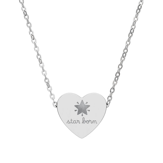 Star Born — Engraved Heart Necklace