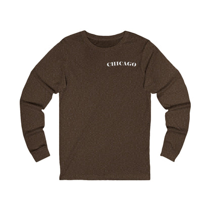 Mystery Noir Chicago Skyline Sunset Unisex Jersey Long Sleeve Tee