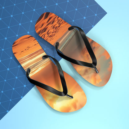 Sandy Beach Sunset Flip Flops