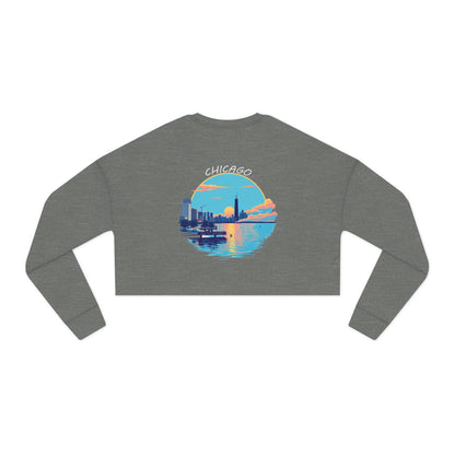 Retro Chicago Sunset Women's Cropped Sweatshirt