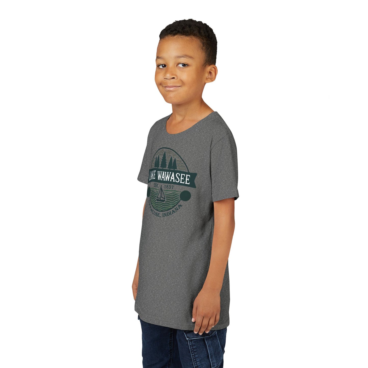 Vintage Lake Wawasee Unisex Youth Short Sleeve Tee