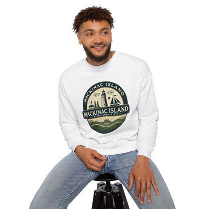 Vintage Mackinac Island Unisex Drop Shoulder Sweatshirt