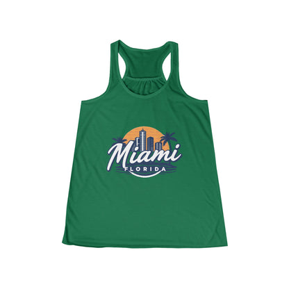 Retro Miami Women's Flowy Racerback Tank