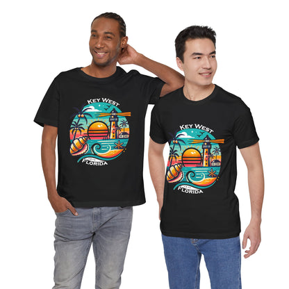 Vibrant Key West Jersey Short Sleeve Tee