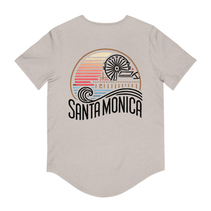 Vibrant Santa Monica Men's Jersey Curved Hem Tee