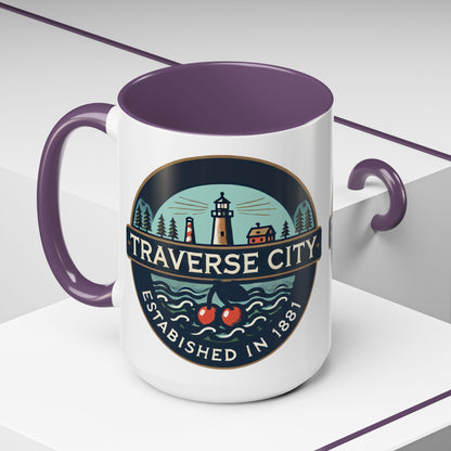 Vintage Traverse City Accent Coffee Mug