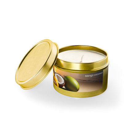 Mango + Coconut Scented Rustic Tin Candle