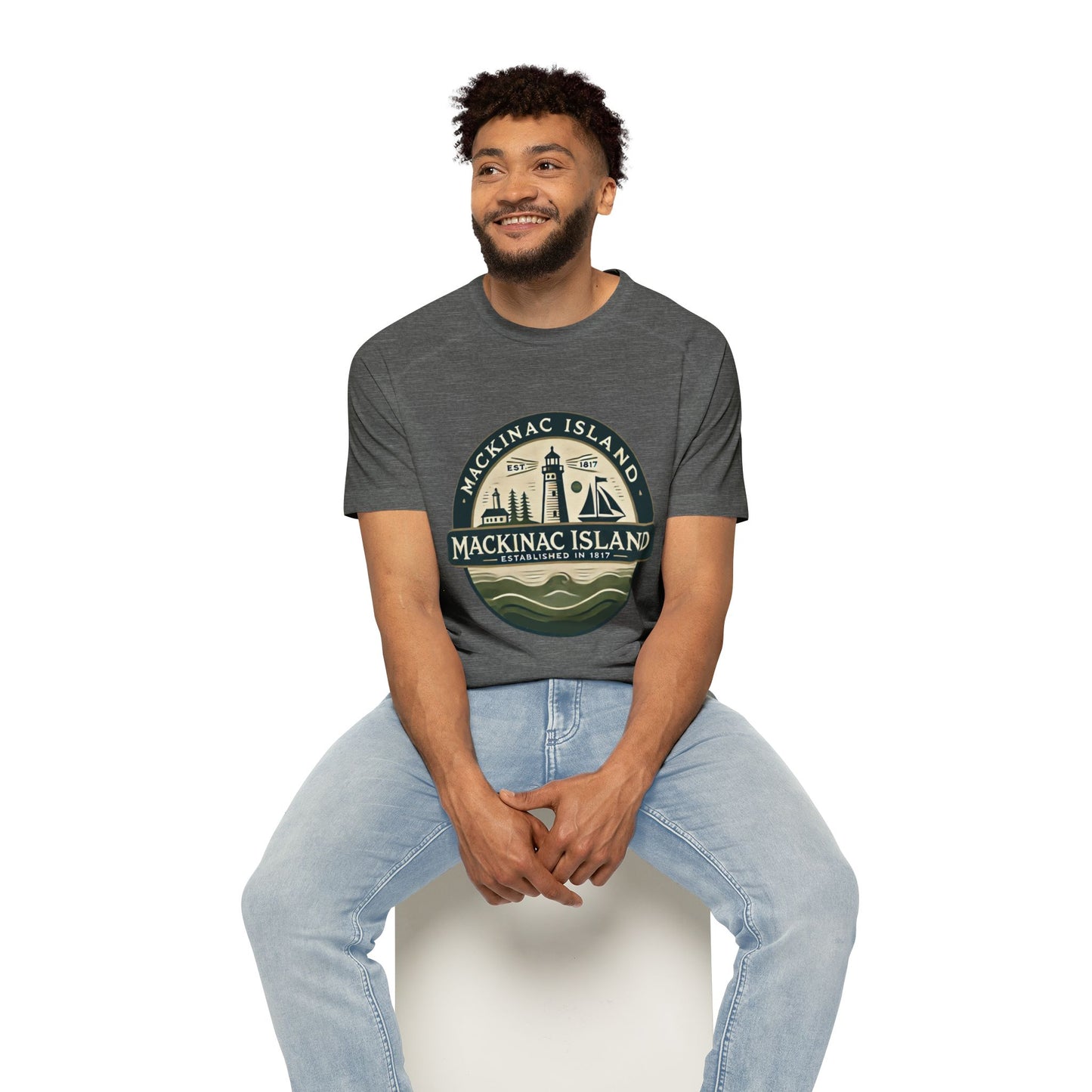 Vintage Mackinac Island Men's Raglan T-Shirt