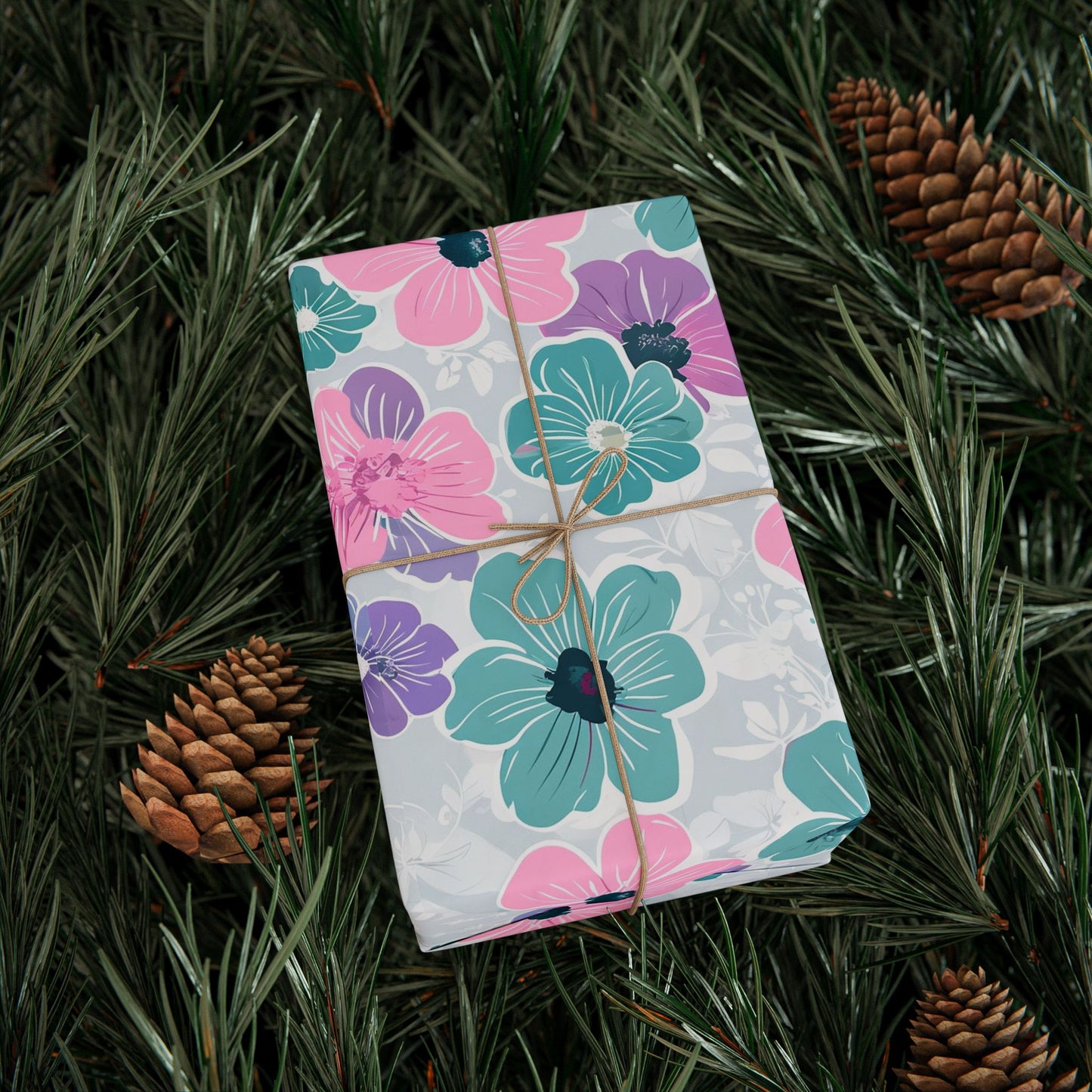 Pastel Floral Print Wrapping Paper