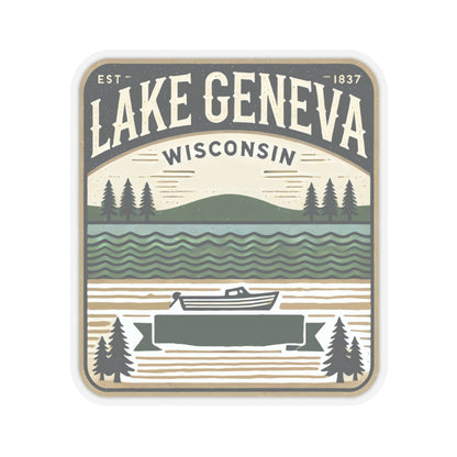 Vintage Lake Geneva Kiss-Cut Sticker