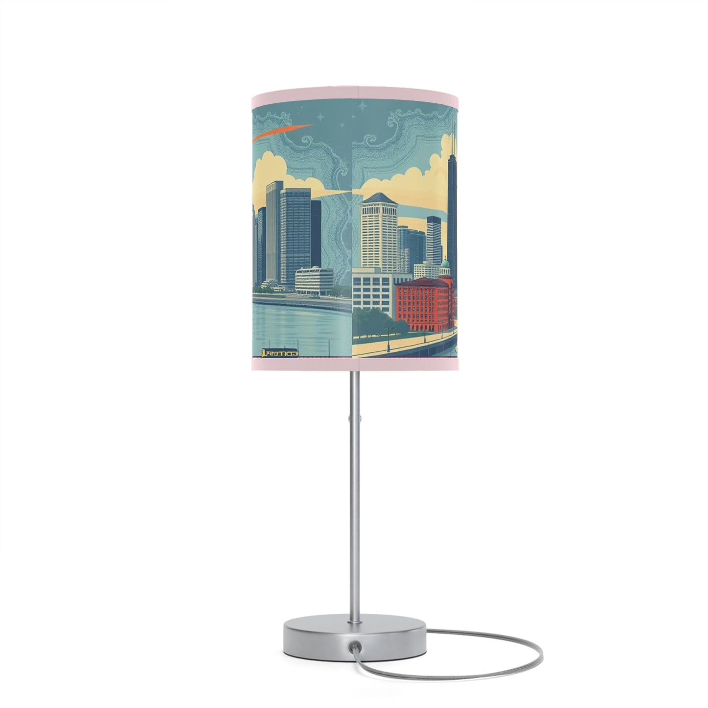 Retro Chicago Skyline Lamp on a Stand