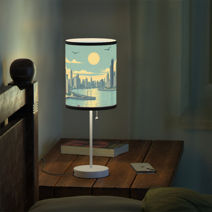 Retro Chicago Skyline Lamp on a Stand