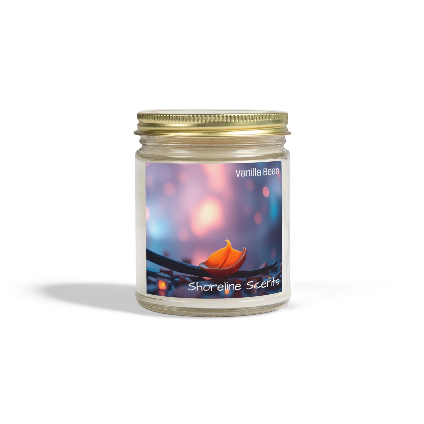 Vanilla Bean Scented Coconut Apricot Wax Candle