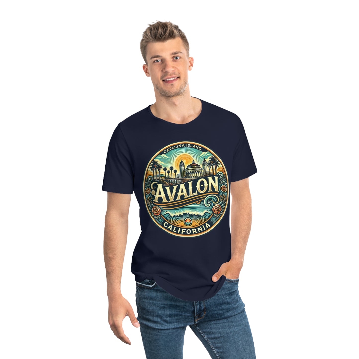 Elegant Avalon Men's Jersey Curved Hem Tee