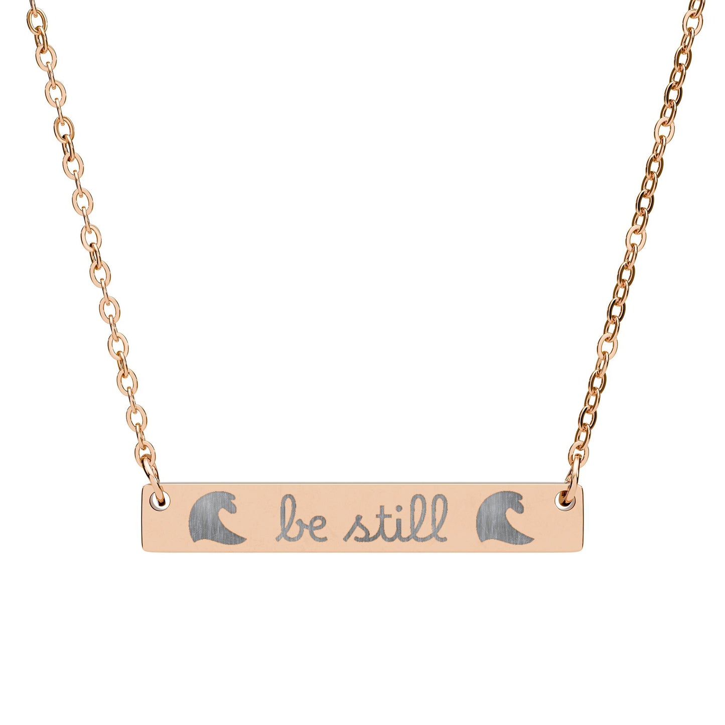 Be Still — Engraved Bar Necklace