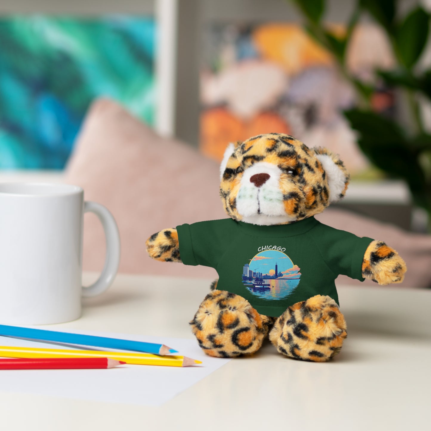 Retro Chicago Sunset Stuffed Animals with Tee