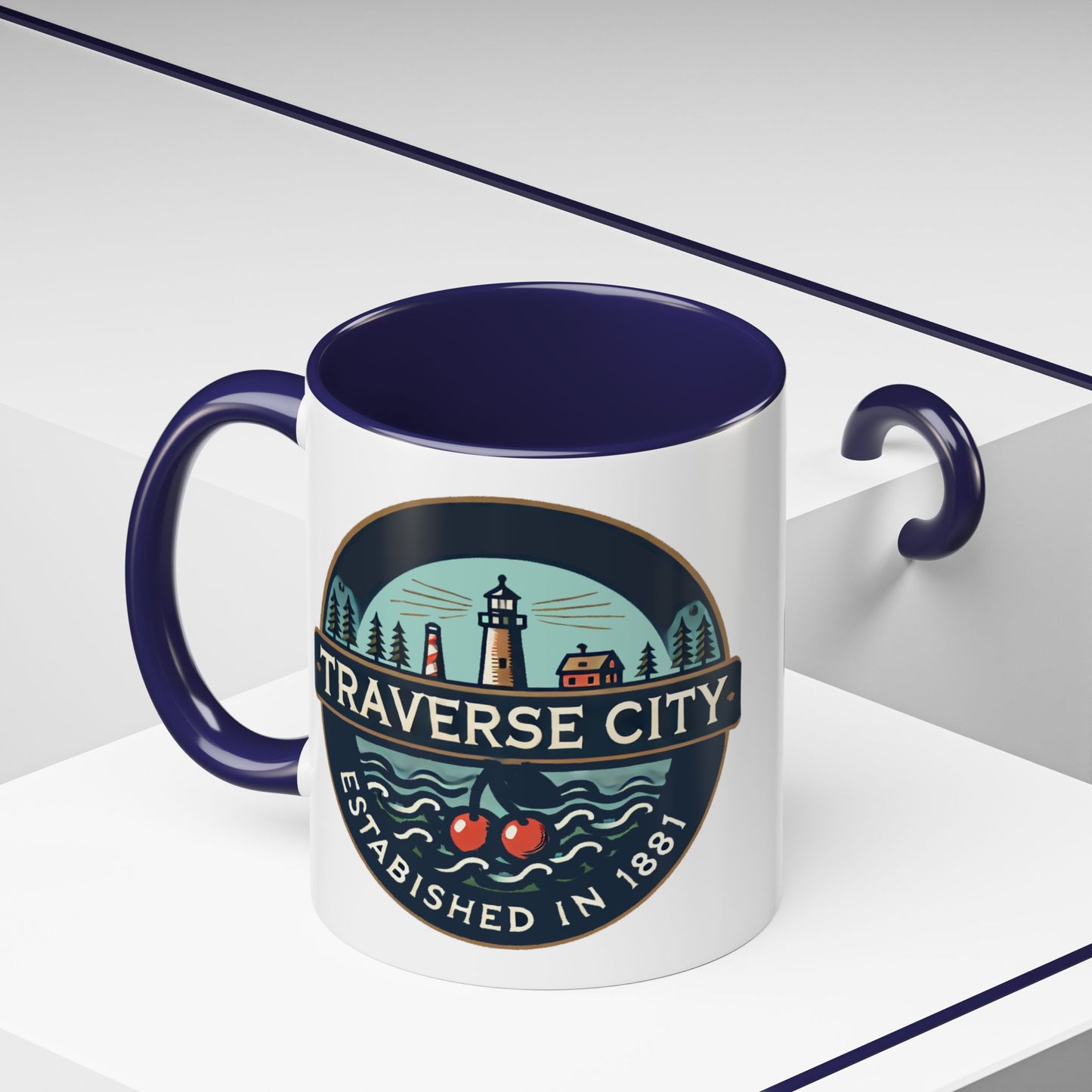 Vintage Traverse City Accent Coffee Mug