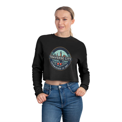 Vintage Traverse City Women's Cropped Sweatshirt