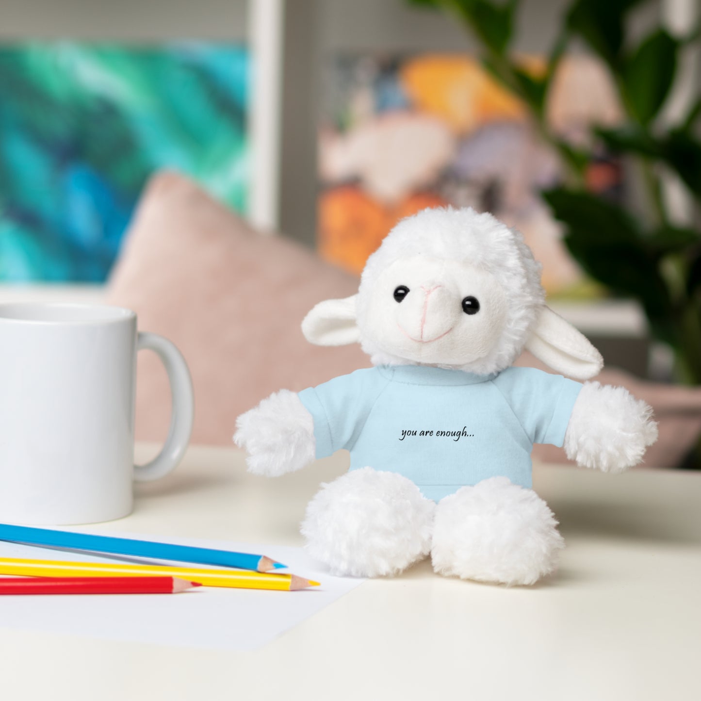 You Are Enough - Mental Health Awareness Stuffed Animals with Tee