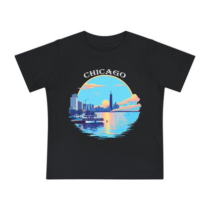 Retro Chicago Unisex Baby Short Sleeve T-Shirt