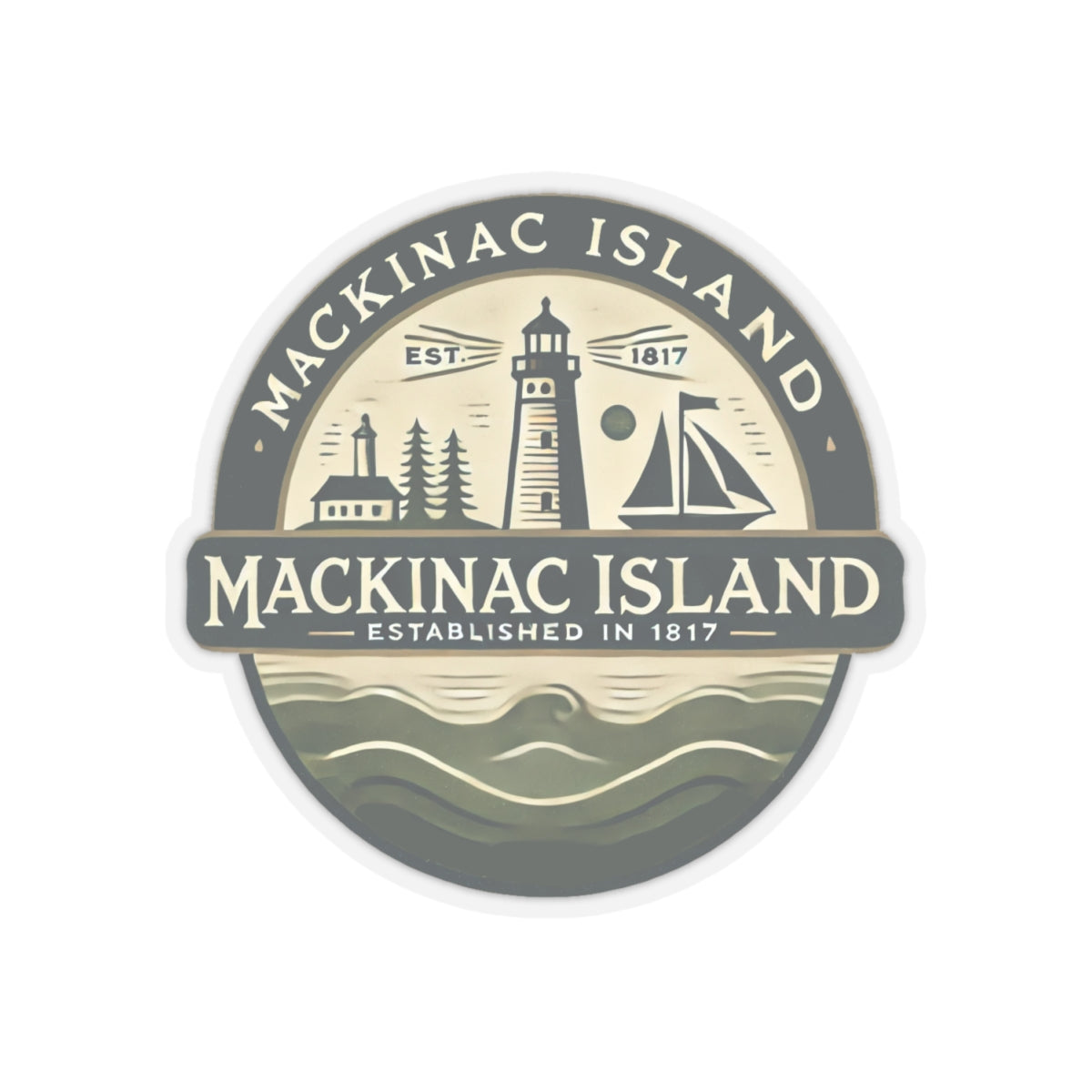 Vintage Mackinac Island Kiss-Cut Sticker