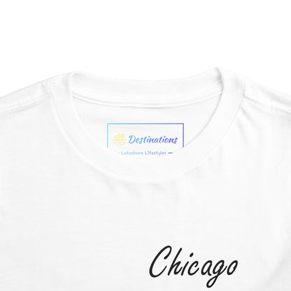 Elegant Chicago Skyline Unisex Toddler Short Sleeve Tee
