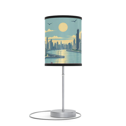 Retro Chicago Skyline Lamp on a Stand