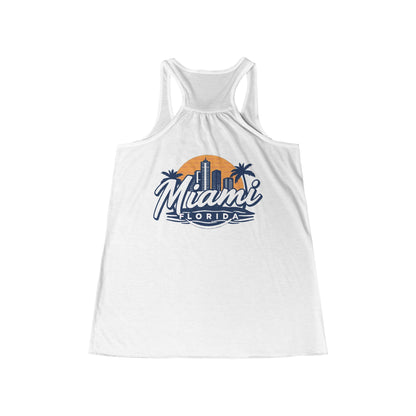 Retro Miami Women's Flowy Racerback Tank