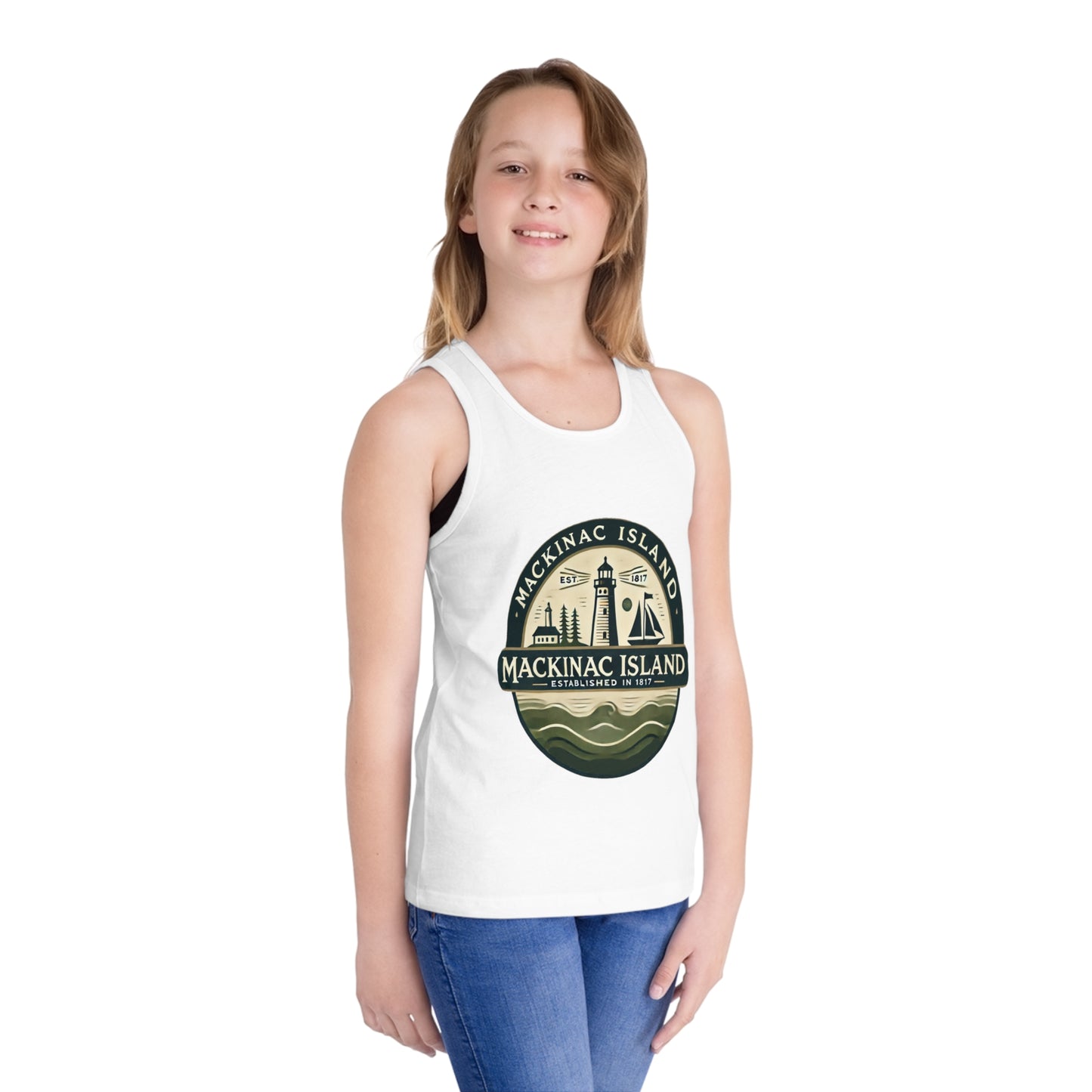 Vintage Mackinac Island Unisex Kids Jersey Tank Top