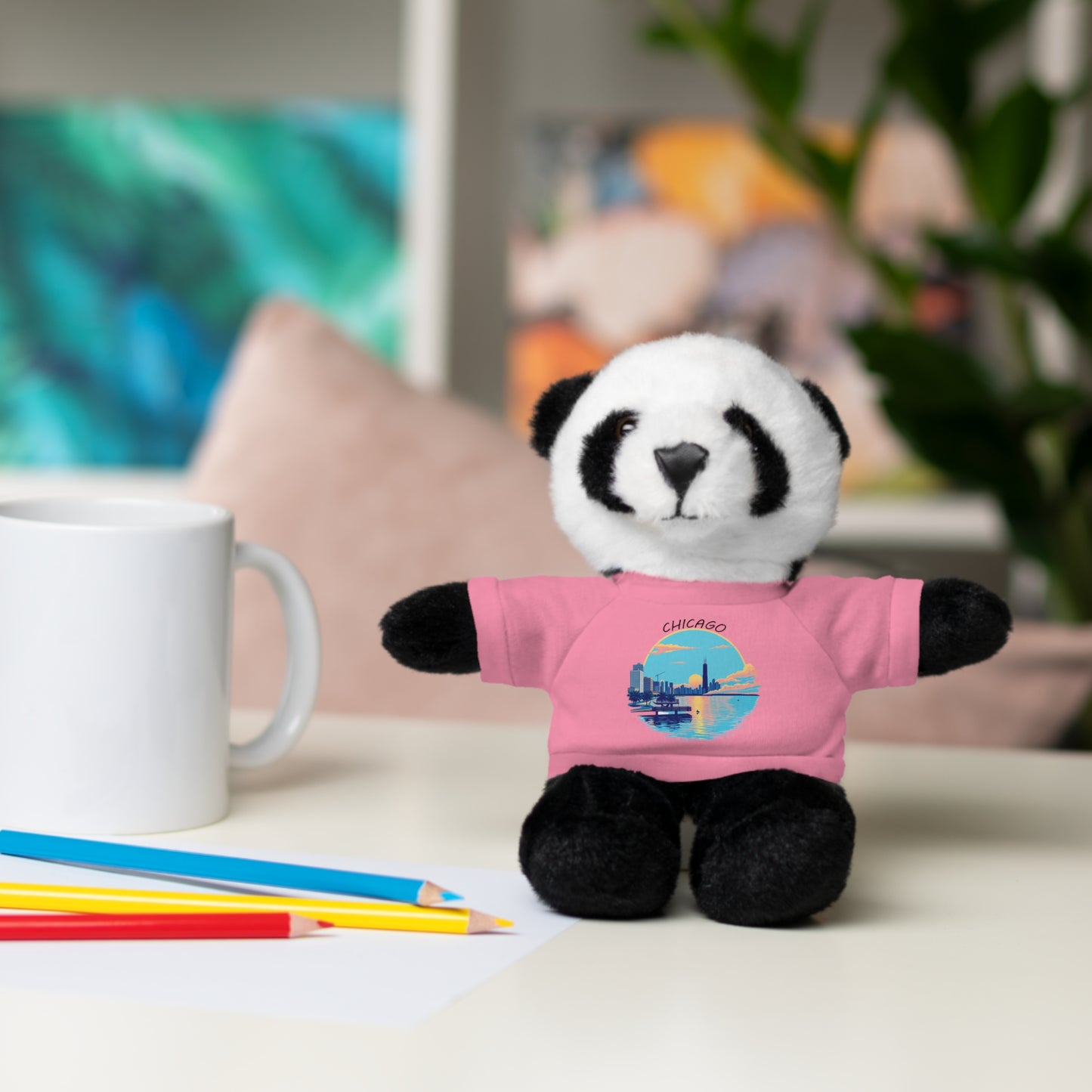 Retro Chicago Sunset Stuffed Animals with Tee