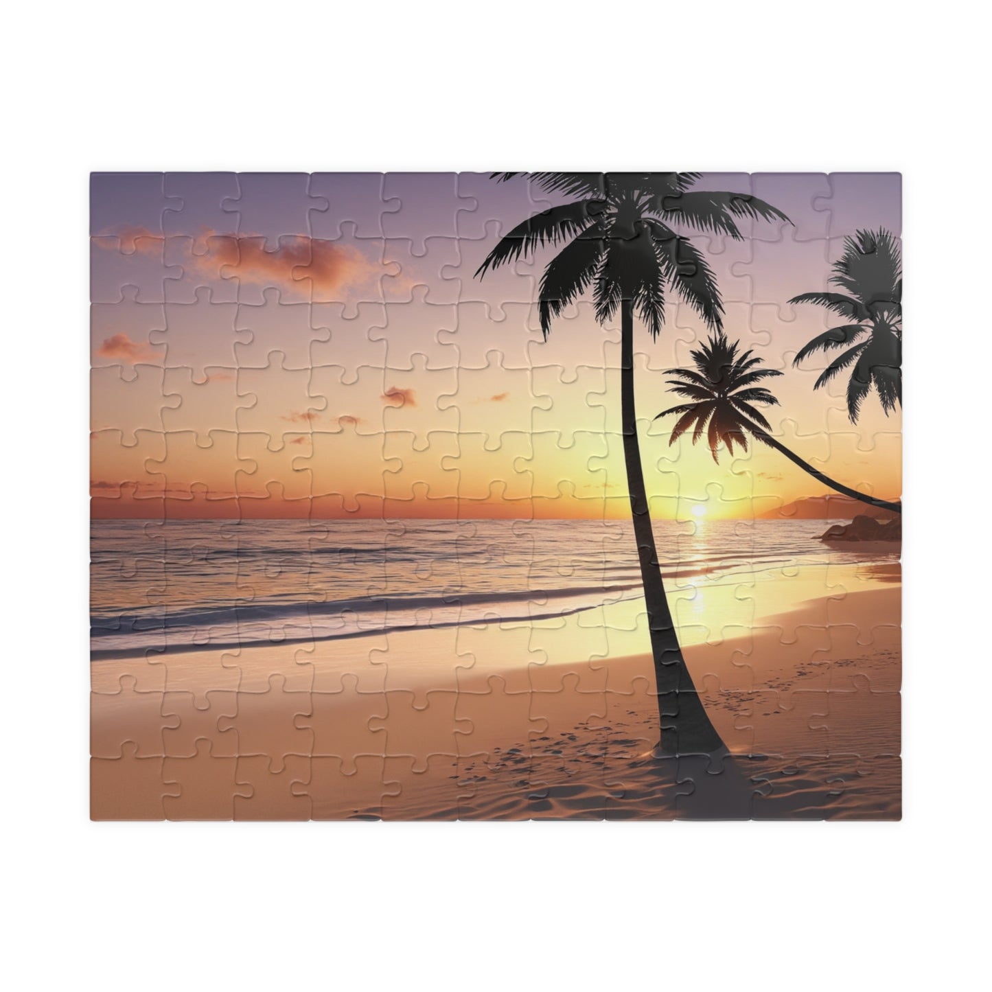 Tropical Beach at Sunset Jigsaw Puzzle