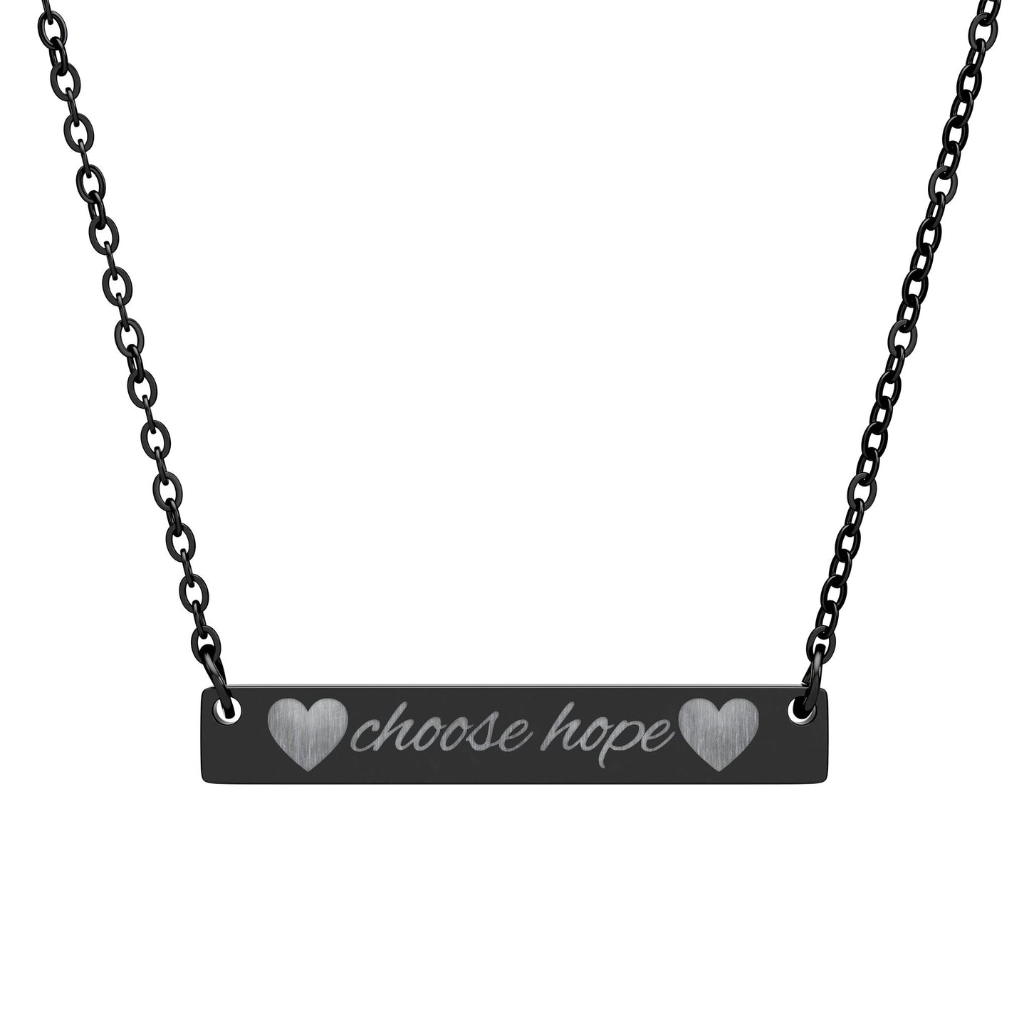 Choose Hope — Engraved Bar Necklace