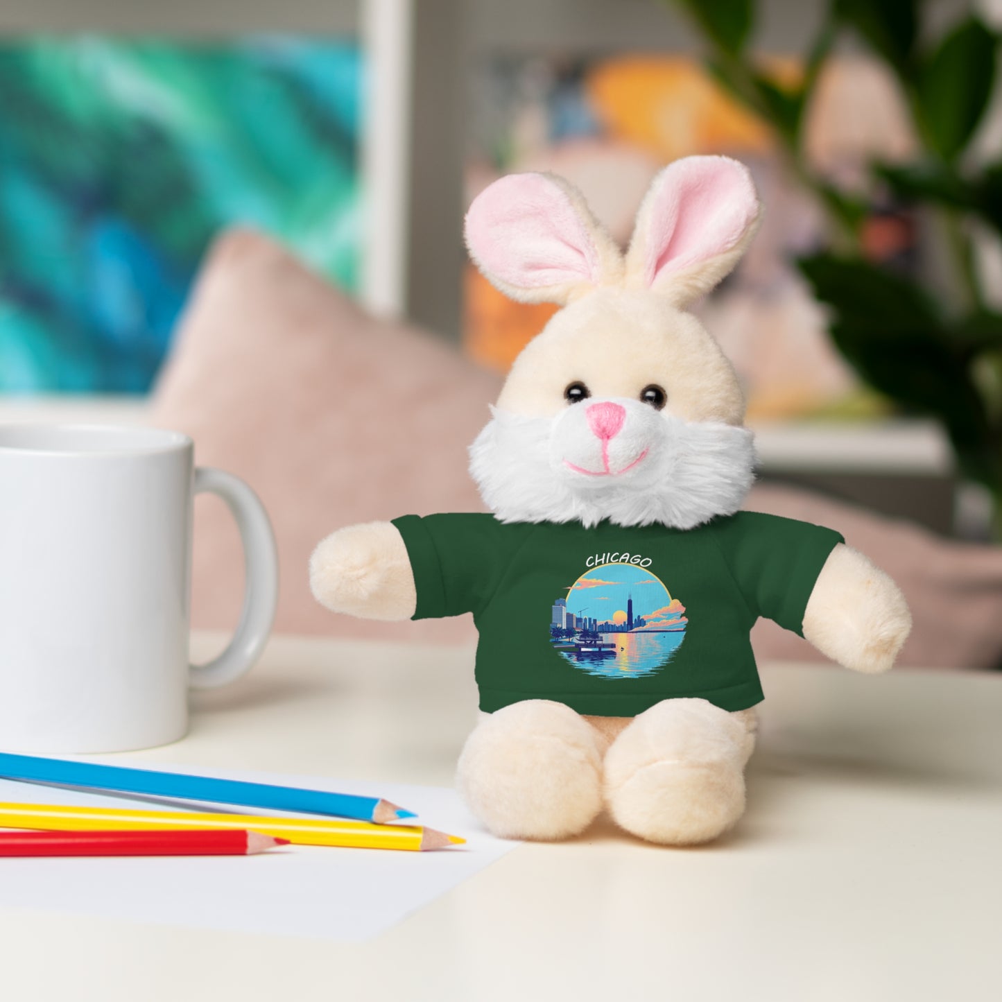 Retro Chicago Sunset Stuffed Animals with Tee
