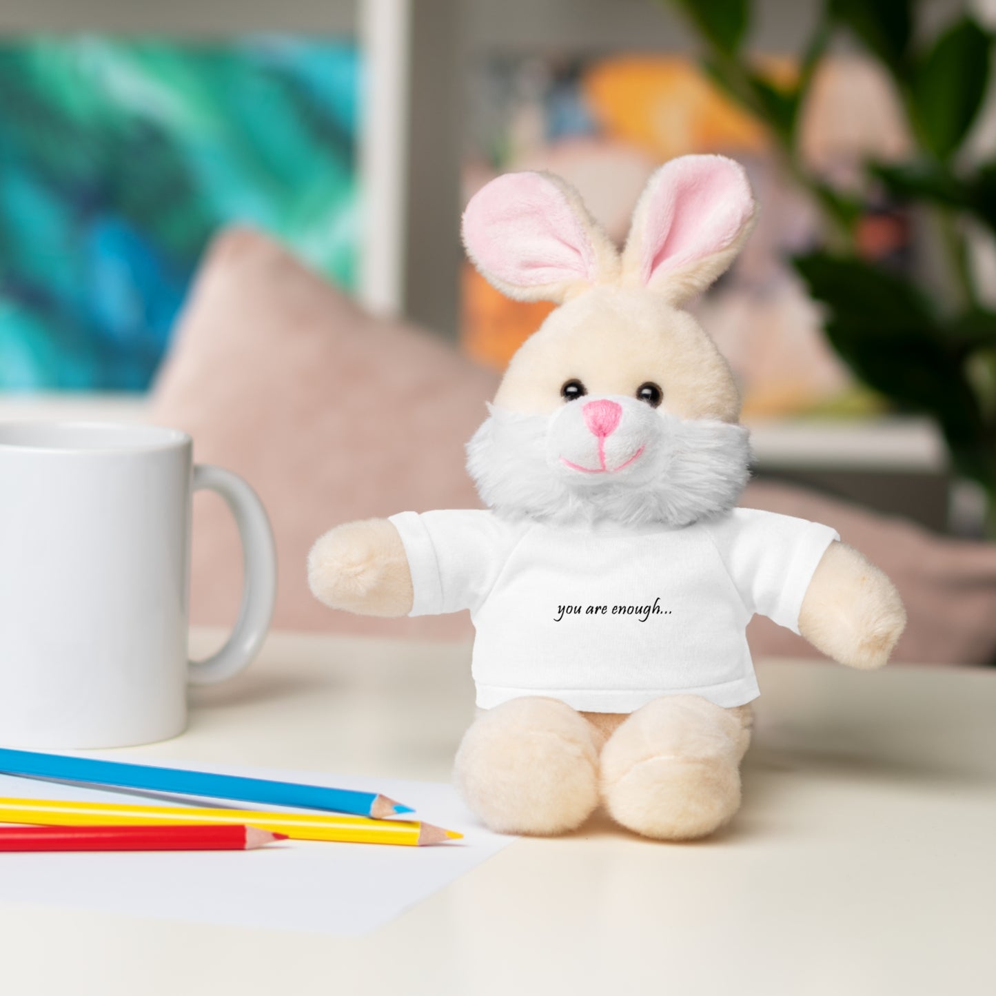 You Are Enough - Mental Health Awareness Stuffed Animals with Tee