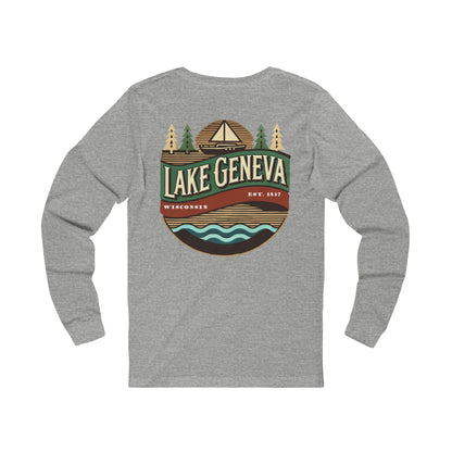 Retro Lake Geneva Unisex Jersey Long Sleeve Tee