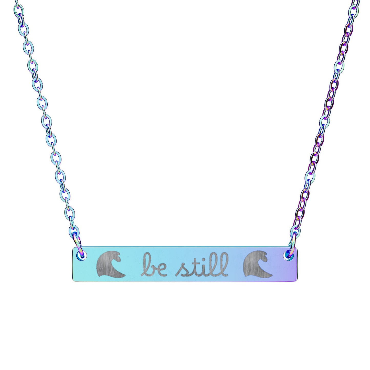 Be Still — Engraved Bar Necklace